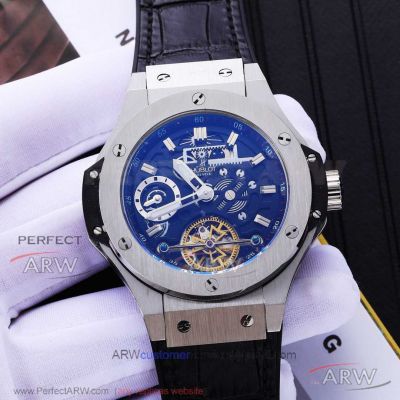 Perfect Copy Hublot Tourbillon Big Bang Steel Case Skeleton Face 42mm Automatic Watch